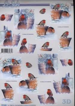 3D Schneidebogen Vogel auf Tontopf