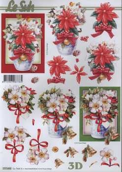 3D Schneidebogen Weihnachtsblumen, Weihnachtsstern, Christrosen