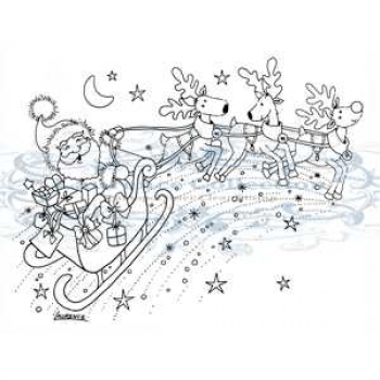 Clear Stamp Laurence Collection, Weihnachtsmann mit Schlitten (Santas sleigh)