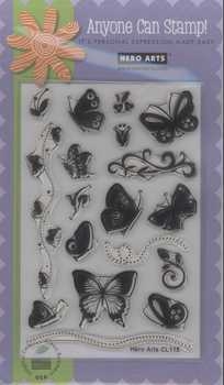 Clear Stamp Schmetterlinge, Ranken, Blumen