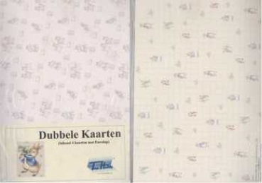 Set Doppelkarten zart mit Peter Rabbit (Hasen, Katzen, Mäuse) bedruckt, inkl. Couverts