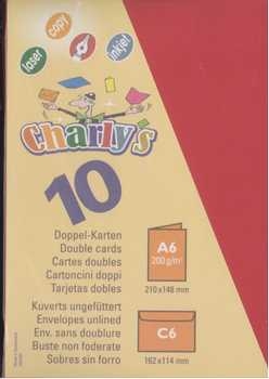 Set Doppelkarten und Couverts, Charly rot