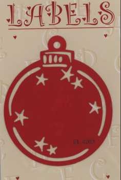 Embossing Schablone Labels, Weihnachtskugel
