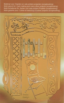 Embossing-Stickschablone Stuhl, Rosenbogen