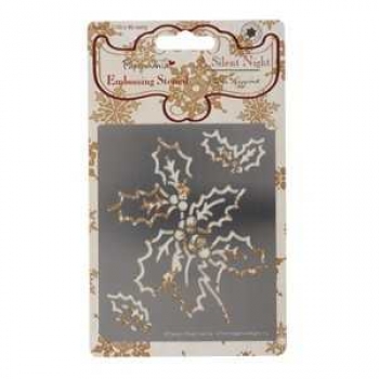 Embossing-Schablone silent Night, Stechpalme