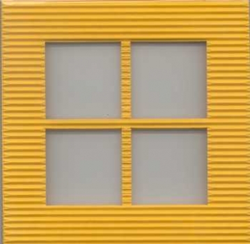 Schüttelkarte Fenster Welle gelb