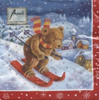 Serviette Bär Wintersport