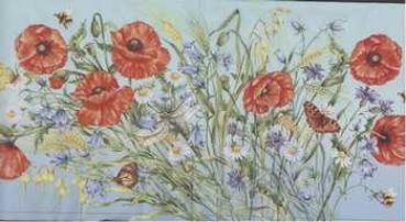 Serviette Blumenwiese, Mohn