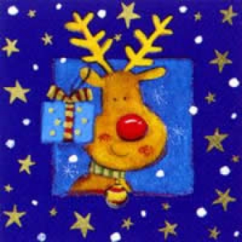 Serviette Elch mit Päckchen