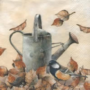 Serviette Giesskanne, Blaumeise, creme