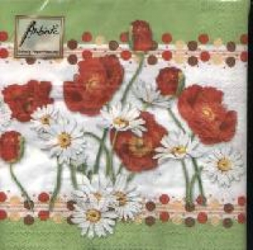 Serviette Mohn & Margeritten