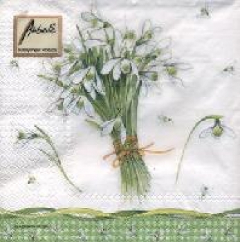 Serviette Schneeglöckchenstrauss