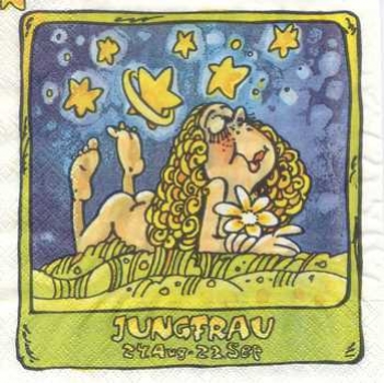 Serviette Sternzeichen Jungfrau, Rarität