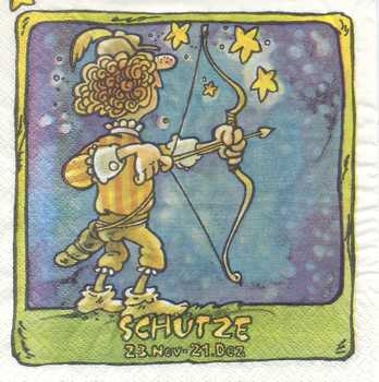 Serviette Sternzeichen Schütze, Rarität