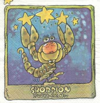 Serviette Sternzeichen Skorpion, Rarität