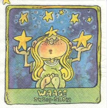 Serviette Sternzeichen Waage, Rarität