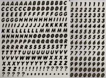 3D Sticker Buchstaben / Zahlen gold