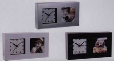 Wecker mit Bilderrahmen weiss