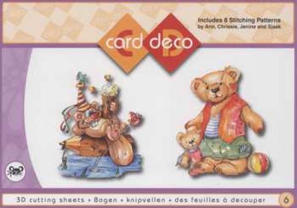 3D Buch Card Deco 6, Bären und Blumen