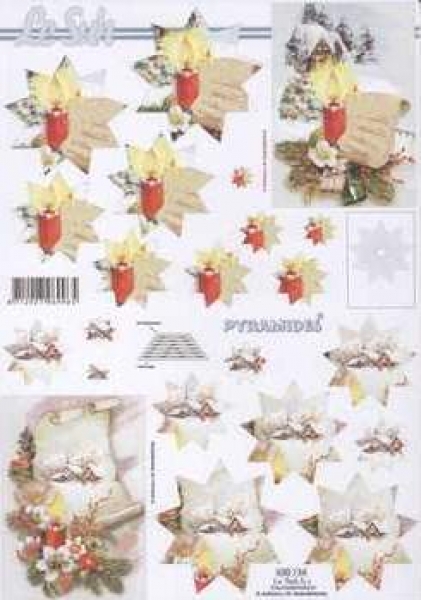 3D Pyramiden- Schneidebogen Stern, Kerzengesteck, Landschaft