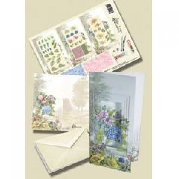 3D Pyramidenkarten-Set Hortensienbouquet