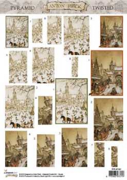 3D Pyramiden- Schneidebogen Anton Pieck, Eislaufen