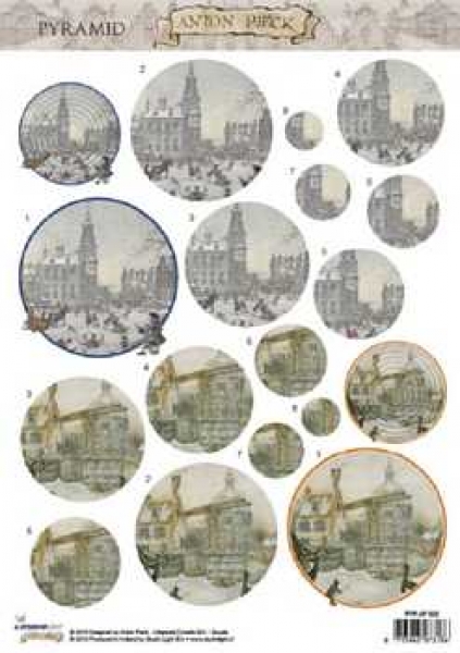 3D Pyramiden- Schneidebogen Anton Pieck, Eislaufen