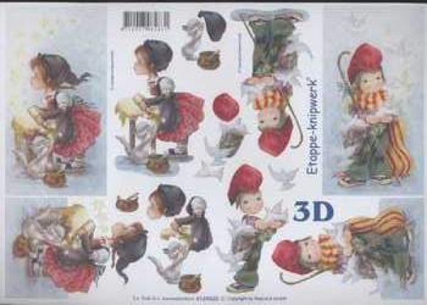 3D Schneidebogen Weihnachtsjunge, -Mädchen