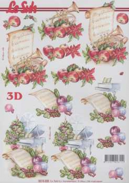 3D Schneidebogen Weihnachten, Trompete und Piano