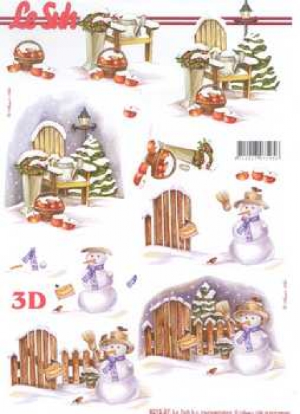 3D Schneidebogen Schneemann, Merry Christmas