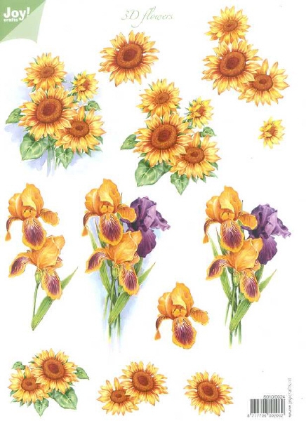 3D Schneidebogen Sonnenblumen, Lilien
