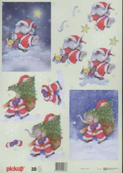 3D Schneidebogen Weihnachtselefant