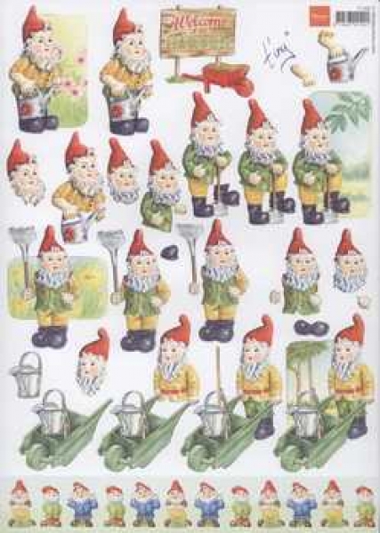 3D Schneidebogen Welcome in my Garden, Gartenzwerg