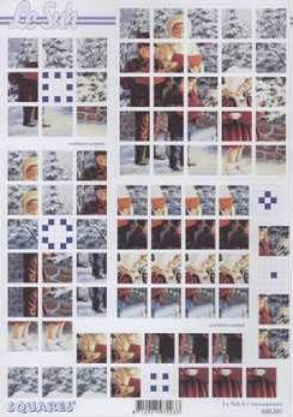 3D Schneidebogen Squares, Weihnachtssänger