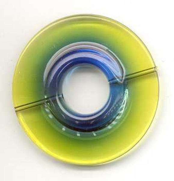 Fensterschmuck rund durchbrochen blau-grün