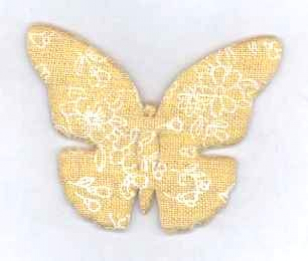 Stoff-Schmetterling Shabby Chic, gelb, gemustert