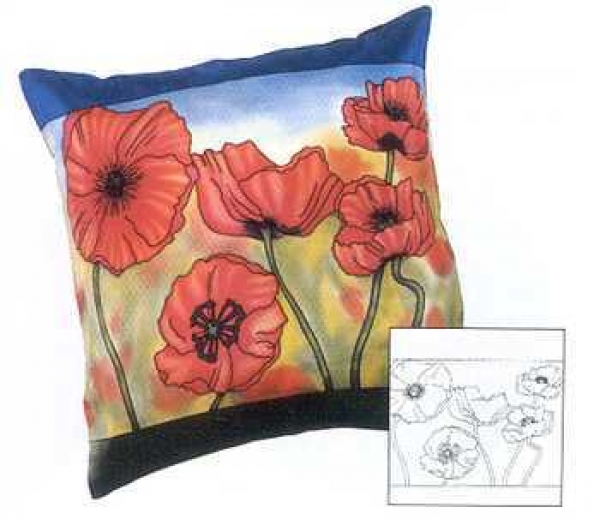 Gutta Seiden-Kissen Wild Poppies