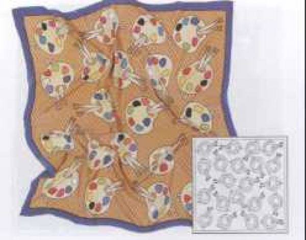 Gutta-Seidentuch Palette