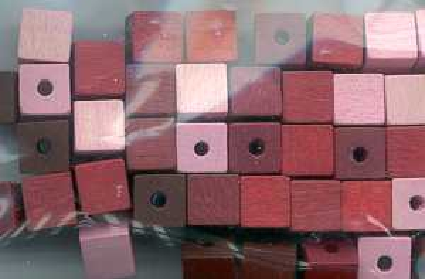 Holzwürfel rot-rosa