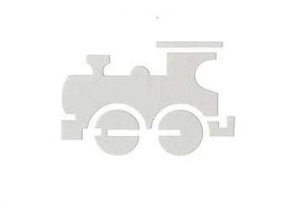 Karte mit Ausschnitt Lokomotive, weiss