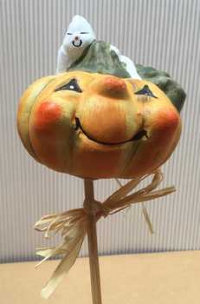 Keramik Kürbis Pick mit Gespenst