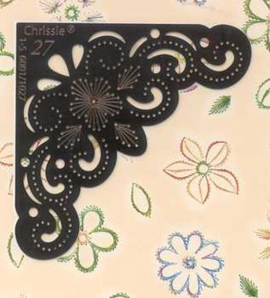 Embossing Stickschablone Blumenecke