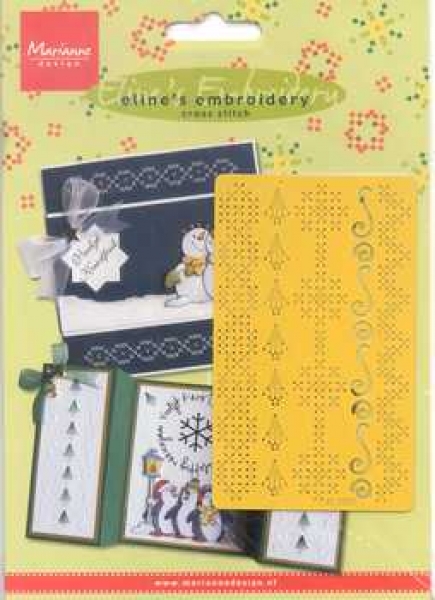 Kreuzstich Stickschablone Weihnachtsbordüre, Tannenbaum