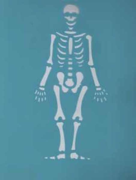 Stencil Schablone Skelett Bobo