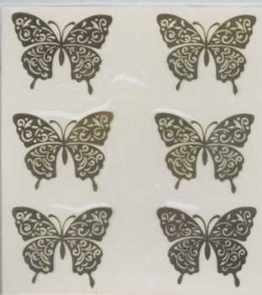 Metall-Sticker Schmetterlinge gold