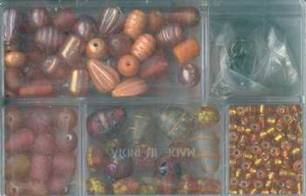 Glasperlen-Sortiment orange