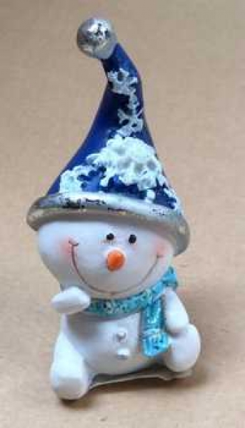Schneemann Cristallo, blau-weiss