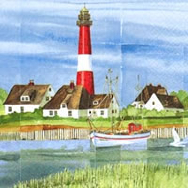 Serviette Maritim, Coastal Mood, Leuchtturm