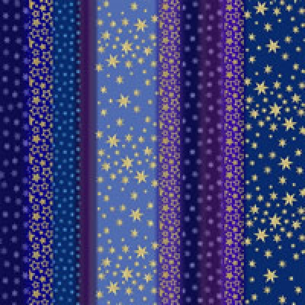 Serviette Sternchen, blau-lila