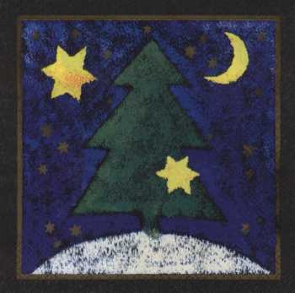 Serviette Tannenbaum, Mond und Sterne, Rarität